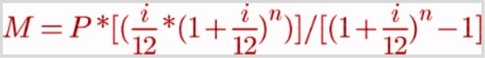 Mortgage calculation equation